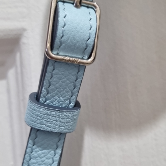 CELINE Trotter small Crossbody Shoulder Bag Leather Tiffany Blue - Picture 12 of 13
